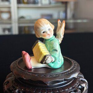 Goebel Germany Miniature Angel with Bandoneon Accordion TMK-6 • Decorator Signed